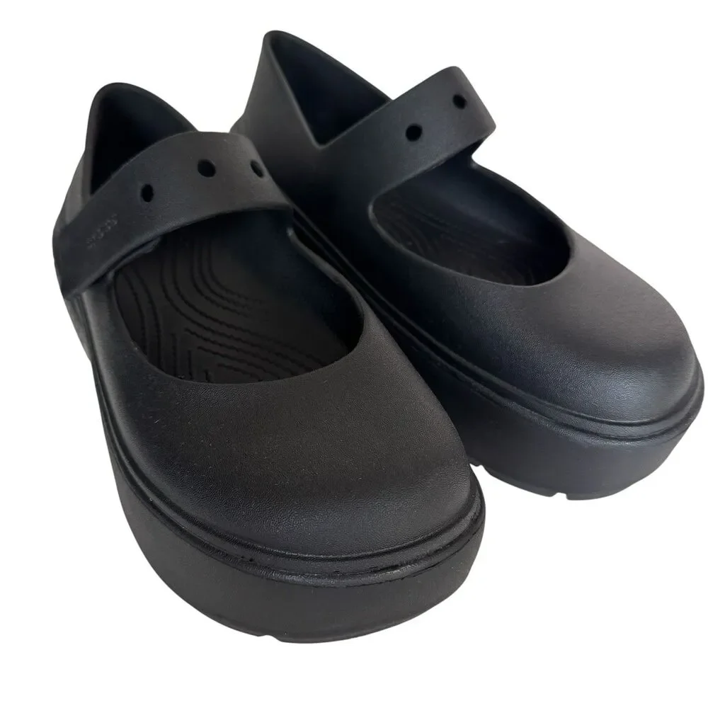 Crocs Stomp Mary Jane Platform Shoe Womens Size 11 Black Harajuku Cosplay Grunge